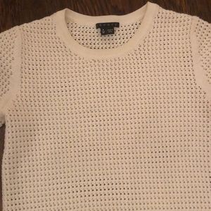 Theory White Crochet Tee Shirt P